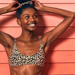 Scoop Neck Leopard Print Bikini Top XXL (sze 18) NWT